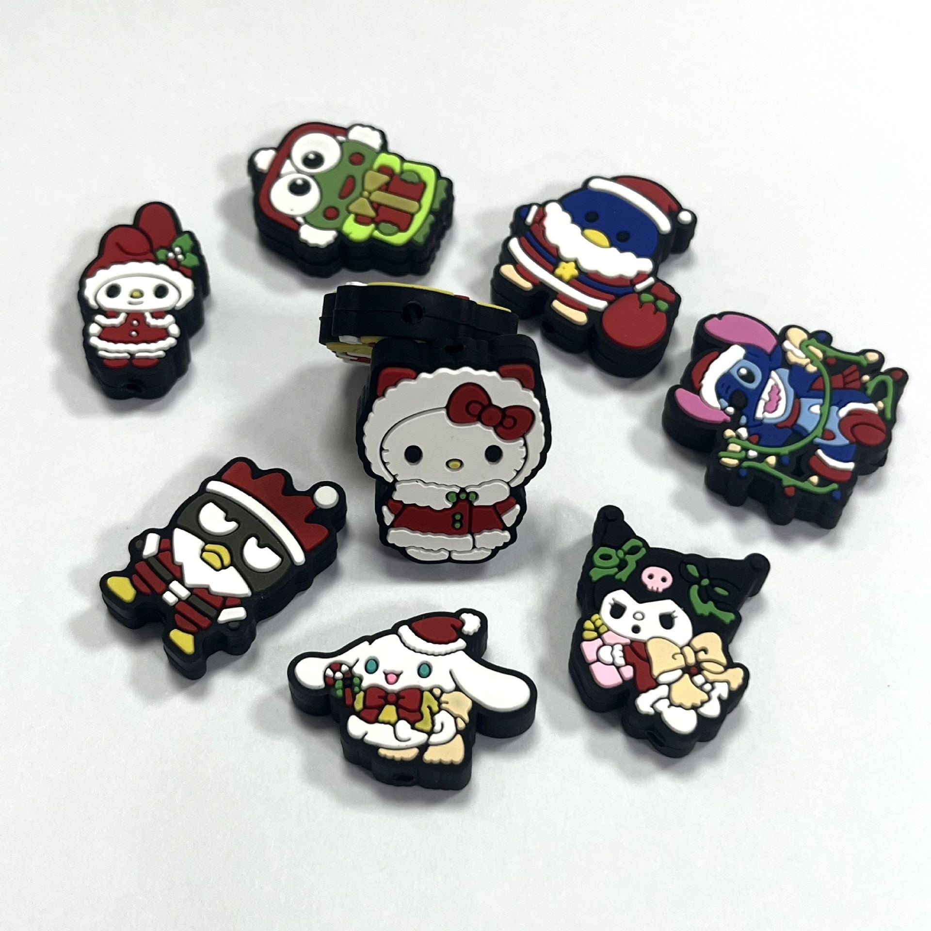 Wholesale 10pcs/pack Christmas Silicone Epoxy Cartoon Glowing Beads  OLY Exclusive